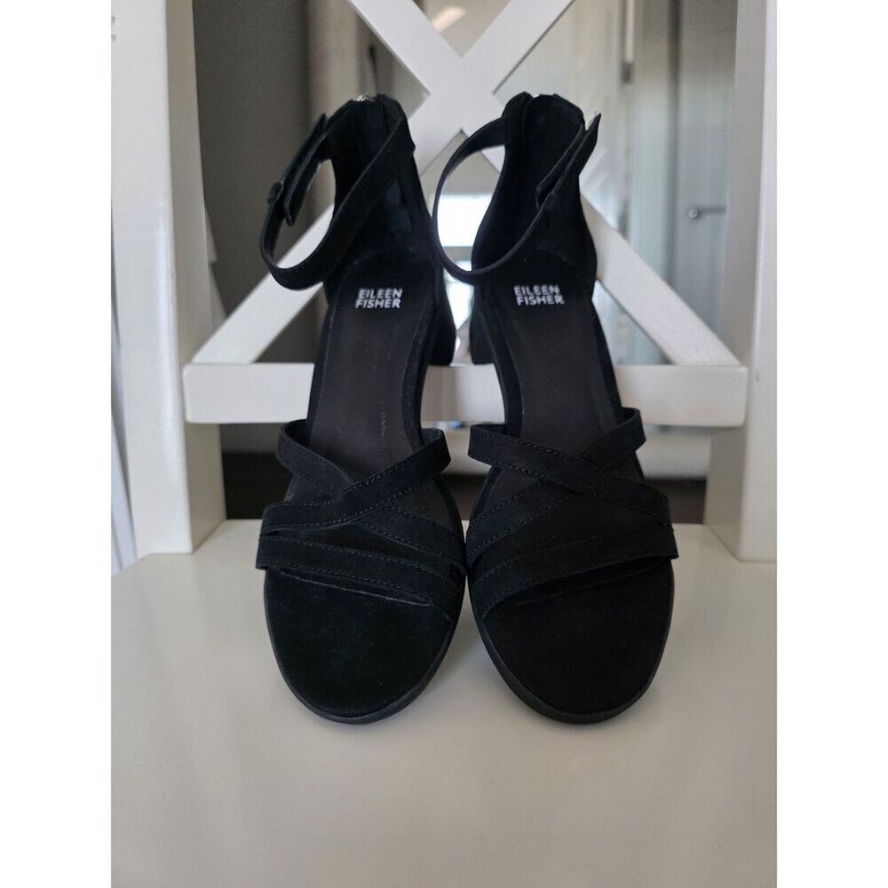 Eileen Fisher Womens Size 7 Jazzy Black Heel Sandals - Picture 8 of 8